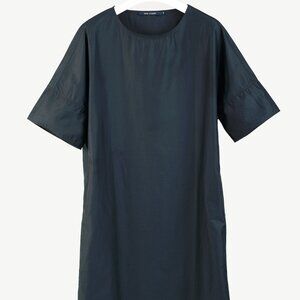 Sofie D'Hoore Drop Drop-Shoulder Navy Cotton Dress